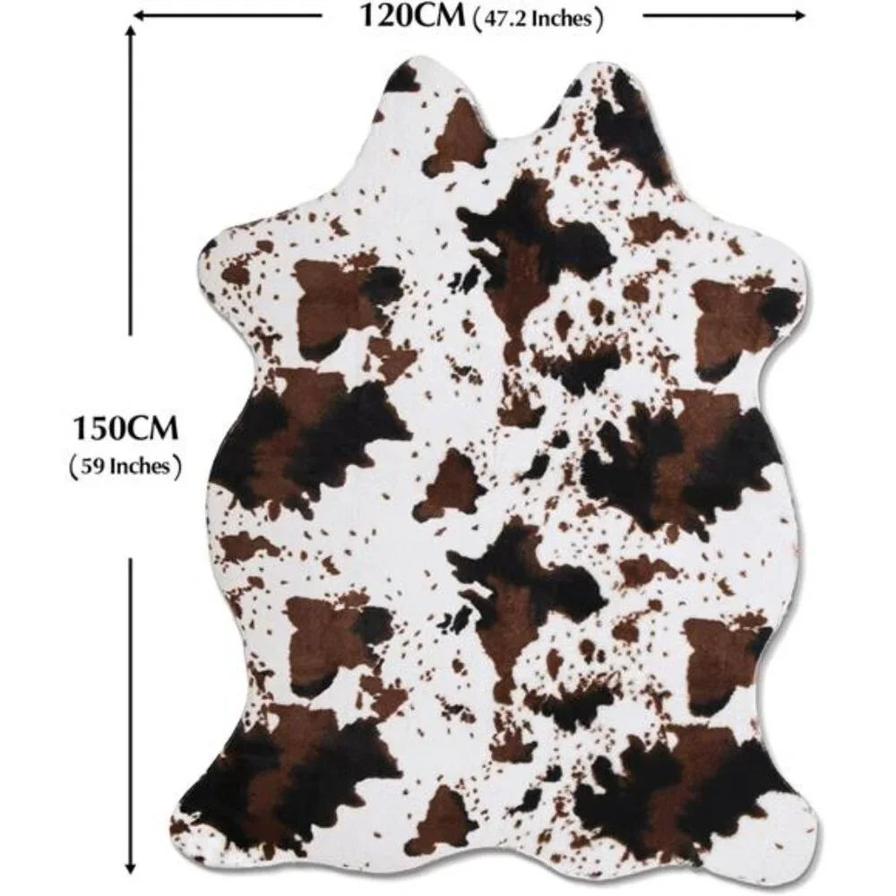 New Cow Print Rug Faux Cowhide Rugs Cute Animal Area Carpet Western Decor
